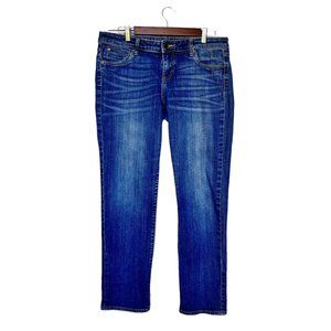 Kut from the Kloth Catherine Mid Rise Straight Leg Stretch Med Wash Jeans Sze 10